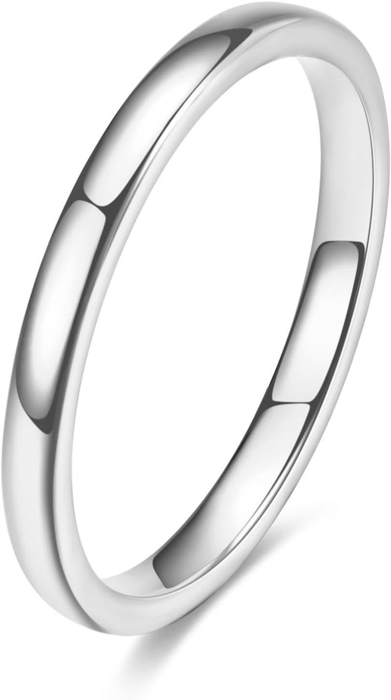 VQYSKO Tungsten Wedding Band Ring for Men Women | 2mm 4mm 6mm 8mm Gold Domed Tungsten Wedding Band Ring for Men Women High Polish Comfort Fit | Size 5-14 - Image 1